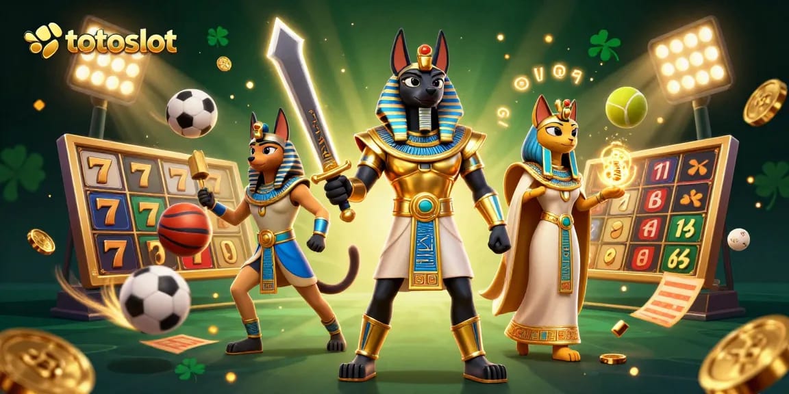 Engage with totoslot in this vibrant 3D illustration showcasing thrilling slot games and excitement.