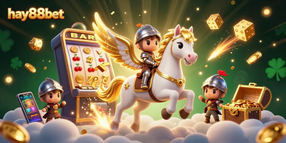 Experience the thrill of hay88bet with a dazzling 3D illustration of a winning jackpot scene, featuring vibrant casino elements.