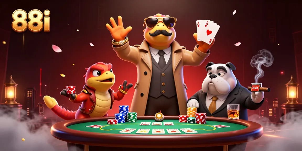 Raptors at 88i casino lounge, feigning entry with cards, chips, and a bouncer.