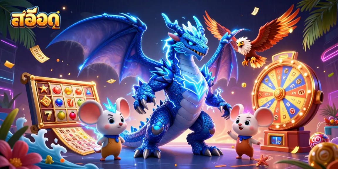 Experience excitement with สล็อต symbols and dynamic gaming elements in a vibrant 3D scene.