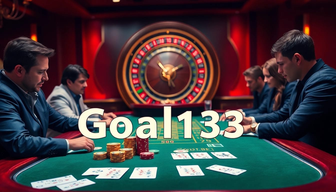 Engaging players enjoy thrilling games at Goal123 casino, showcasing excitement and luxury.