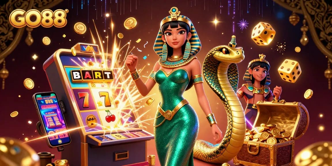 Experience GO88's vibrant gaming world with extravagant slots and dazzling characters.