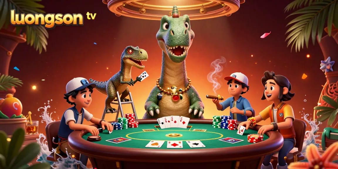 Experience thrilling poker action at luongson tv with a giant brontosaurus and quirky raptor dealers.