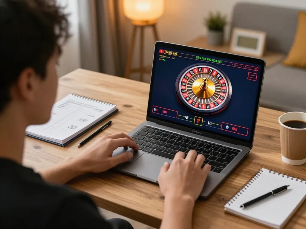 Play roulette online at VU88 with an engaging live dealer experience in a cozy home office