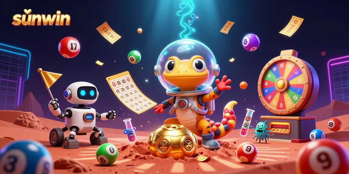 Engage in thrilling gameplay at sunwin with vibrant lottery elements and a Martian gecko!
