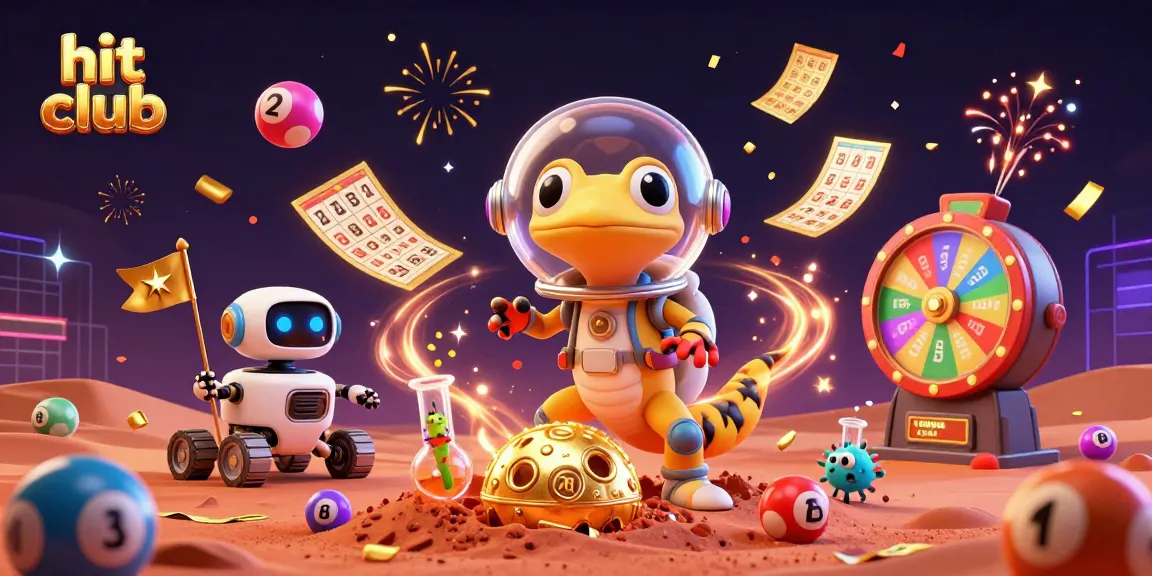 Engage with hit club in this vibrant 3D casino scene featuring energetic characters and dynamic game elements.