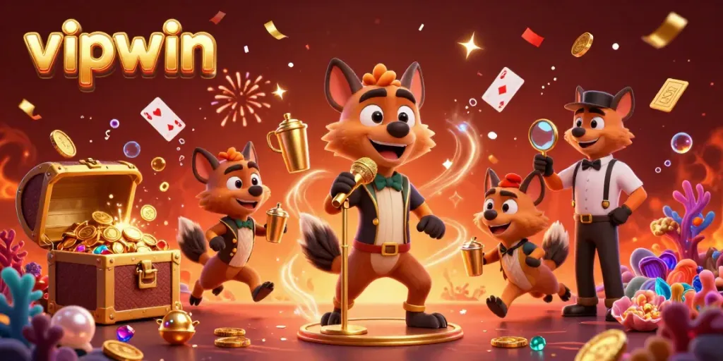 Join the fun at vipwin casino with hyenas enjoying comedy, drinks, and games!