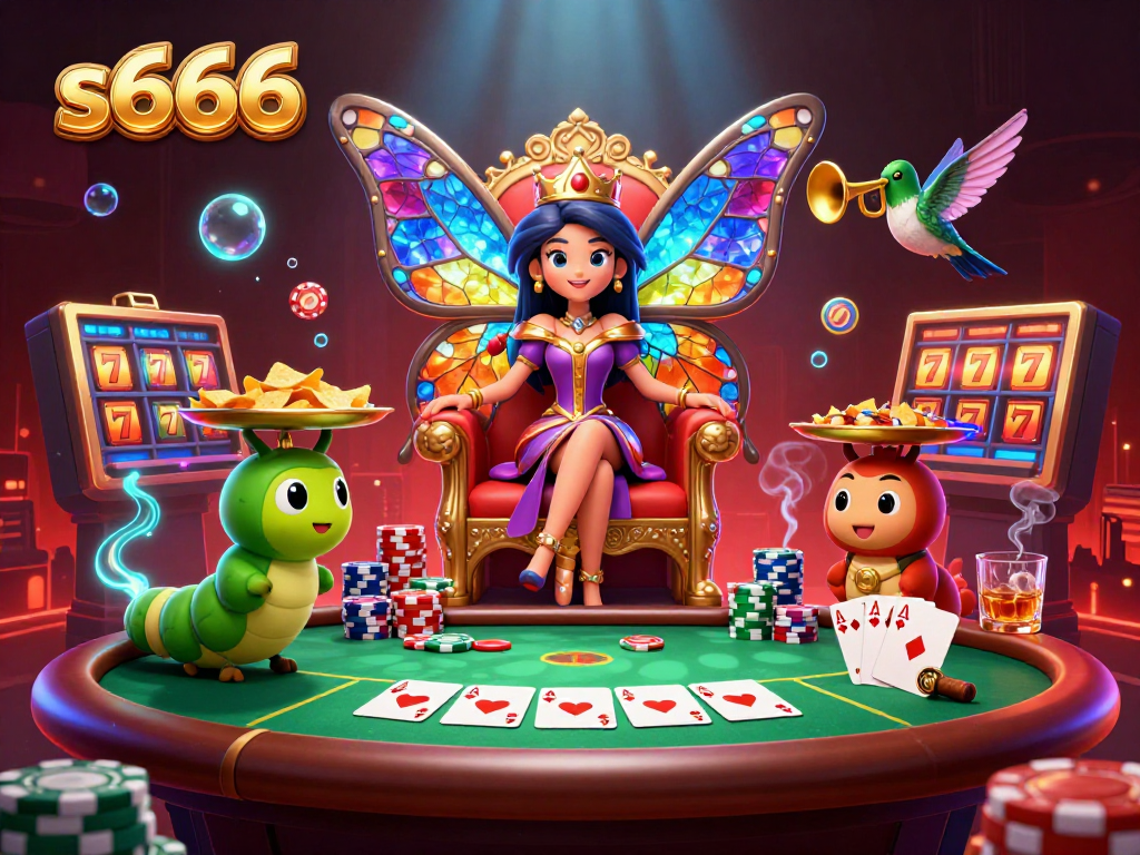 Experience the thrilling world of s666 with a captivating 3D illustration, showcasing vibrant games and elegant characters.