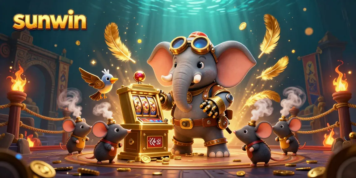Experience thrilling gameplay with sunwin's enticing golden slot machine illustration.