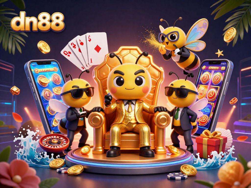 Experience exciting gaming action with dn88, featuring a vibrant casino scene and dynamic characters.