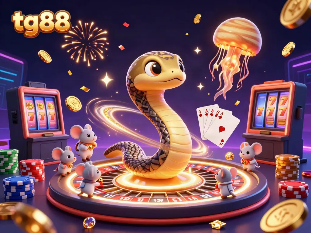 Experience thrilling wagering at tg88 with vibrant cosmic characters in a dynamic casino scene.