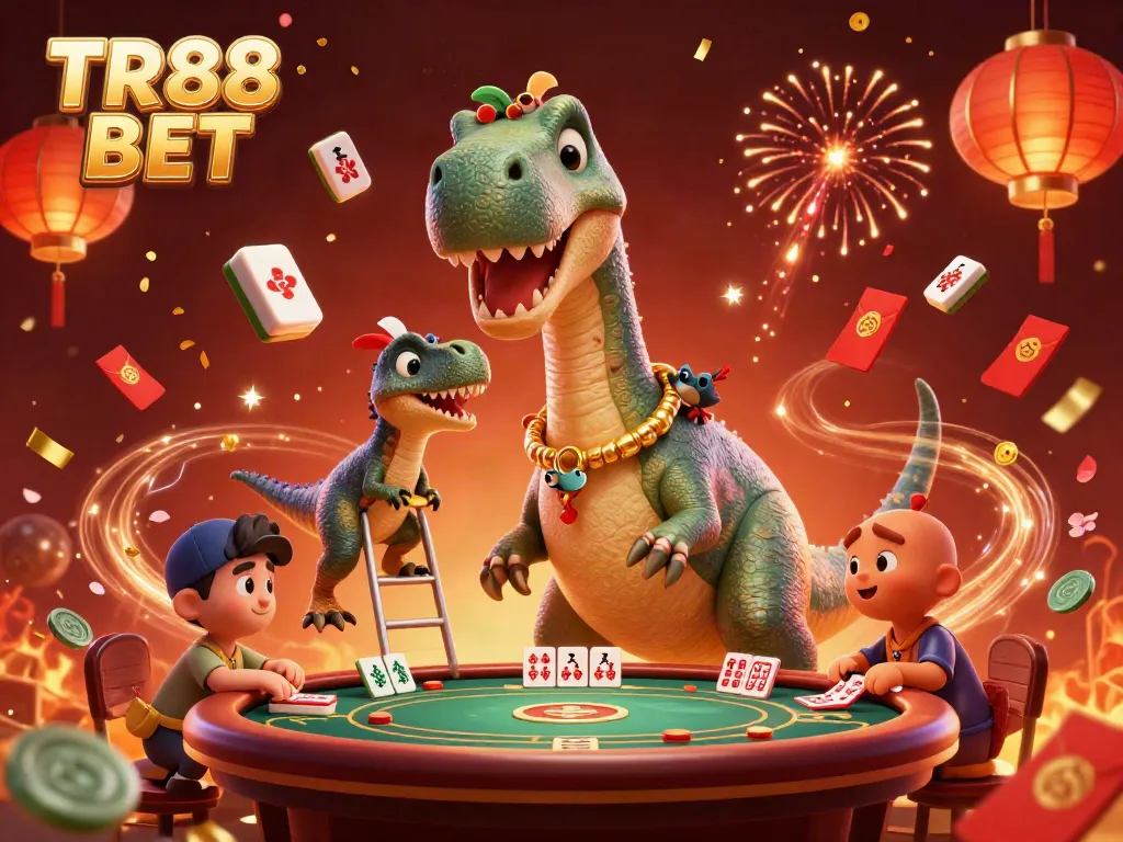 Engage with TR88 BET while enjoying a vibrant casino experience with animated elements and dynamic characters.