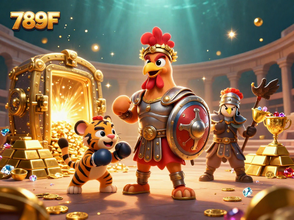 Experience the vibrant jackpots and excitement at 789F with this lively casino-themed illustration.