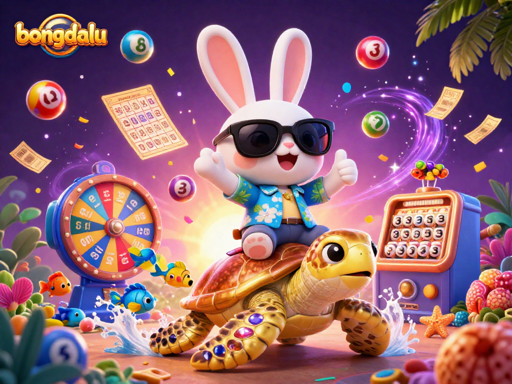 Bongdalu offers an engaging visual of a lucky rabbit and golden turtle amidst lively gaming elements