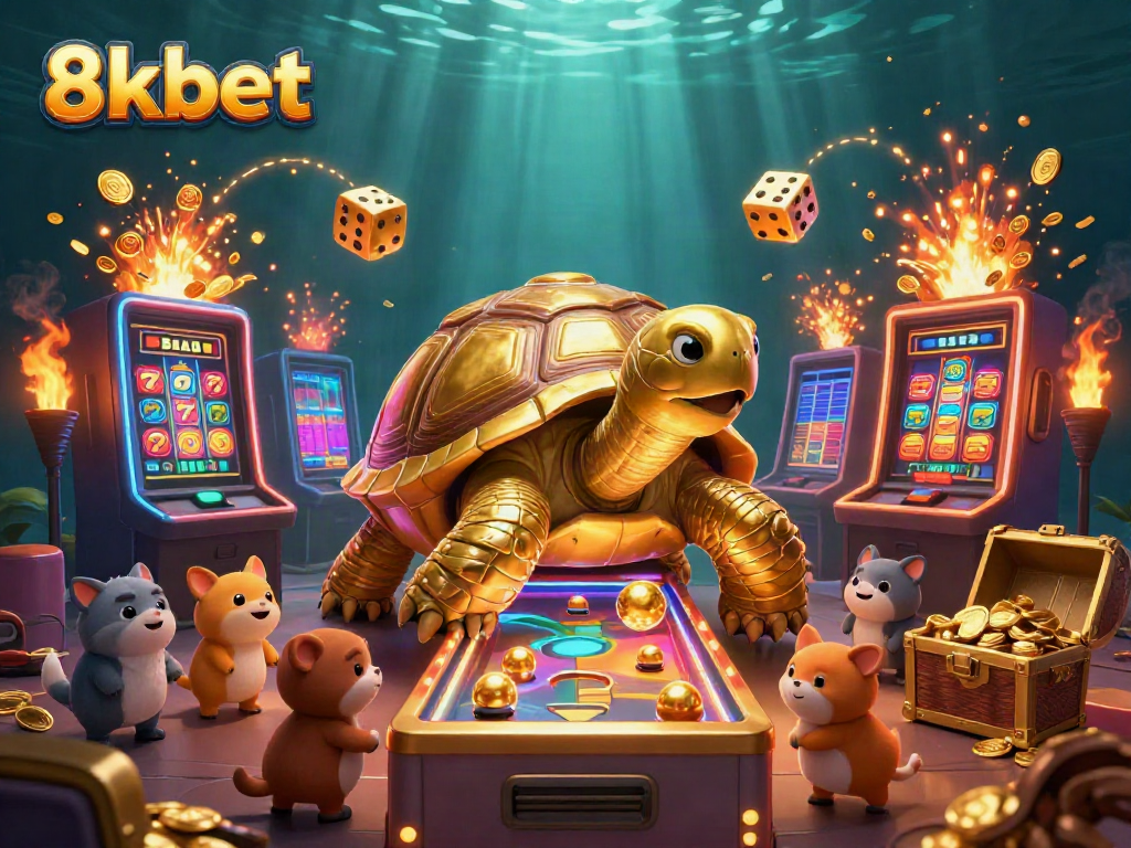 Experience the excitement of 8xbet with animated golden elements and thrilling casino games.
