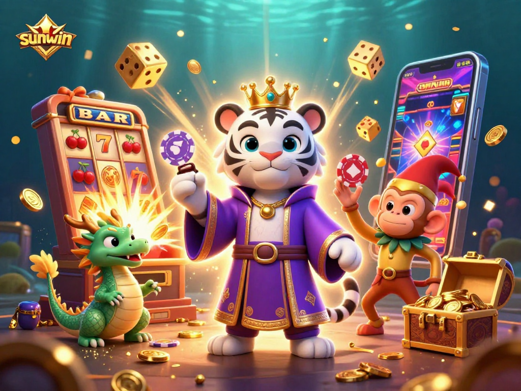 Experience thrilling gameplay at sunwin with vibrant characters and dynamic casino elements.