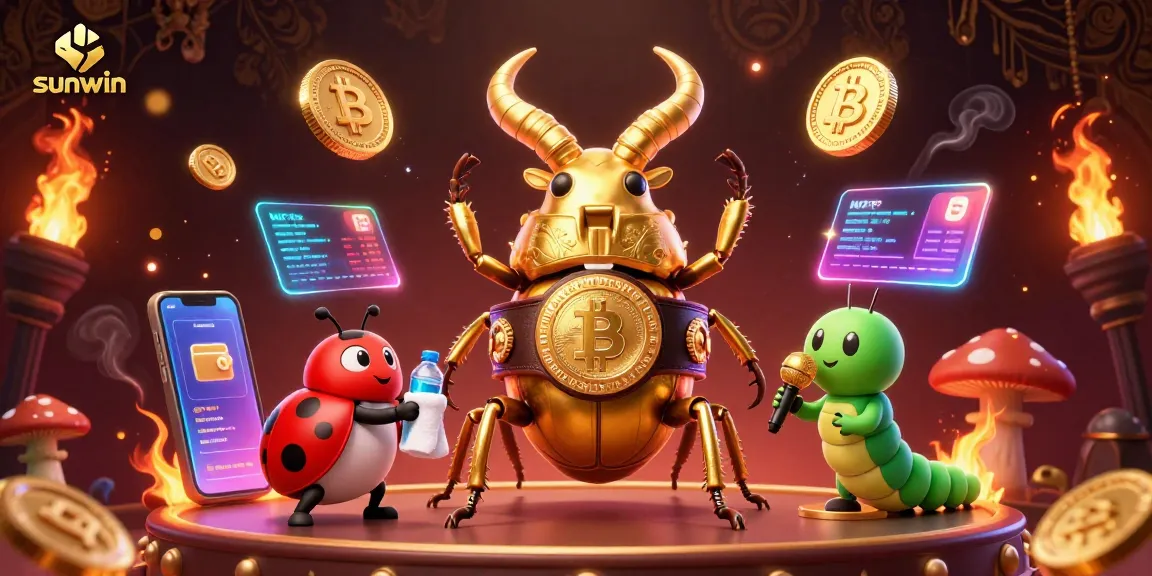 Engage in thrilling gameplay at sunwin with vibrant characters and crypto-themed elements.