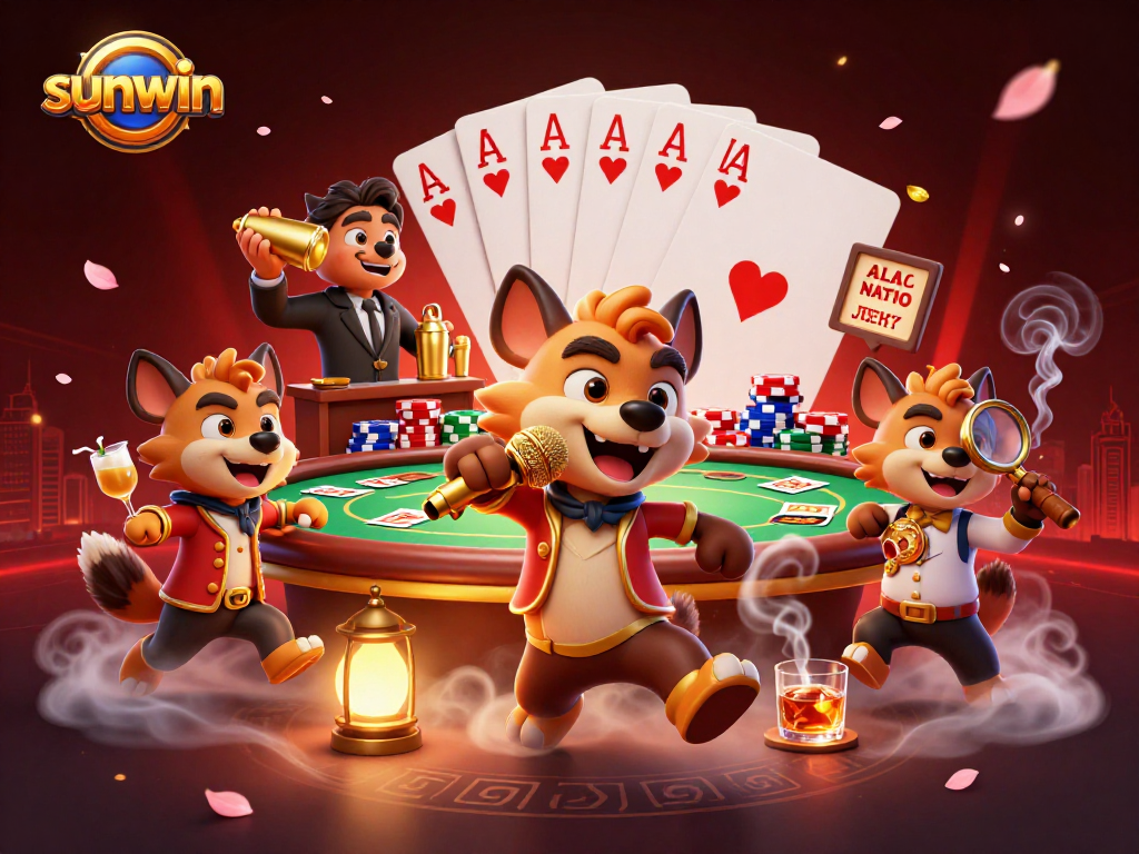 Experience the thrill at sunwin's vibrant casino club featuring hyenas in action.