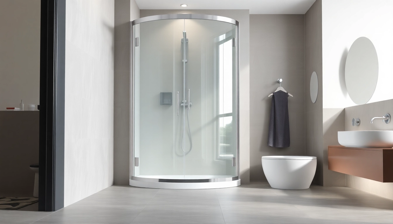 Schicke duschkabine 100x100 pendeltür in modernem Badezimmer mit elegantem Design und stilvollen Armaturen.