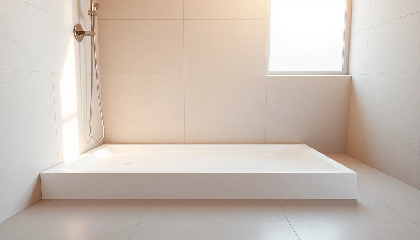 Elegant shower base shower highlighting its sleek design in a modern bathroom setting.