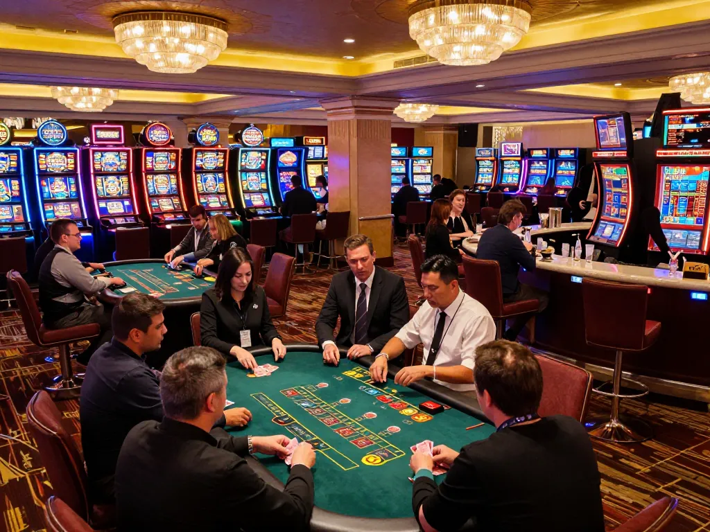 Experience thrilling blackjack gameplay in a vibrant Vegas casino setting at kk44