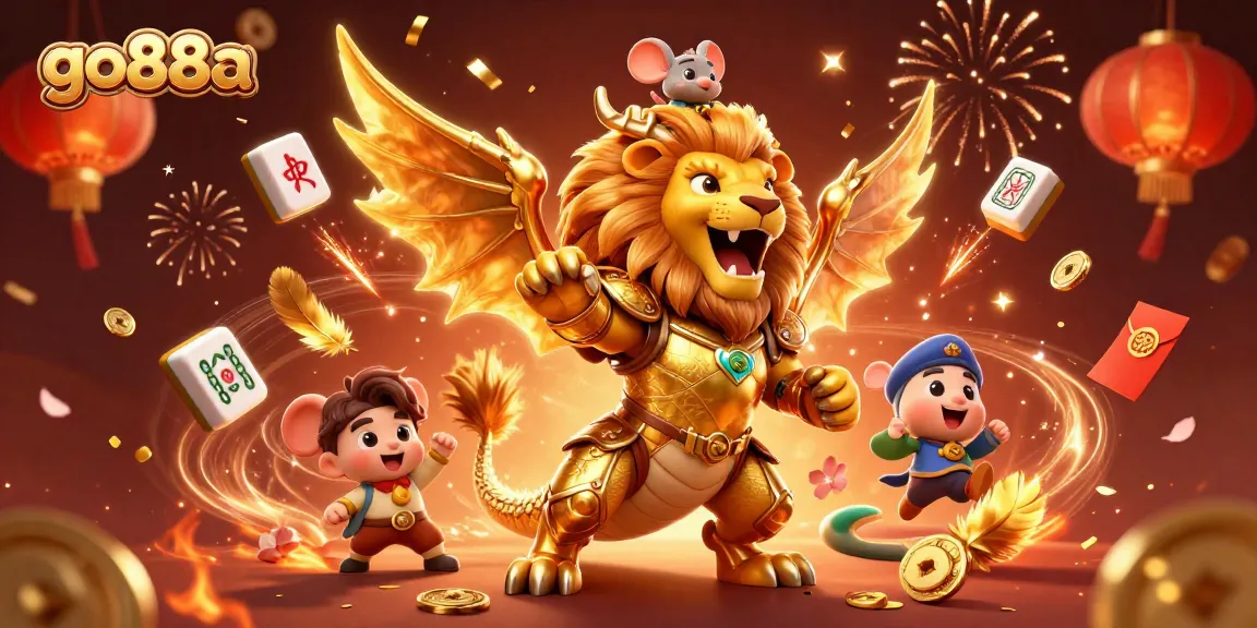 Engage with go88a's thrilling casino experience featuring the roaring chimera and golden game elements.