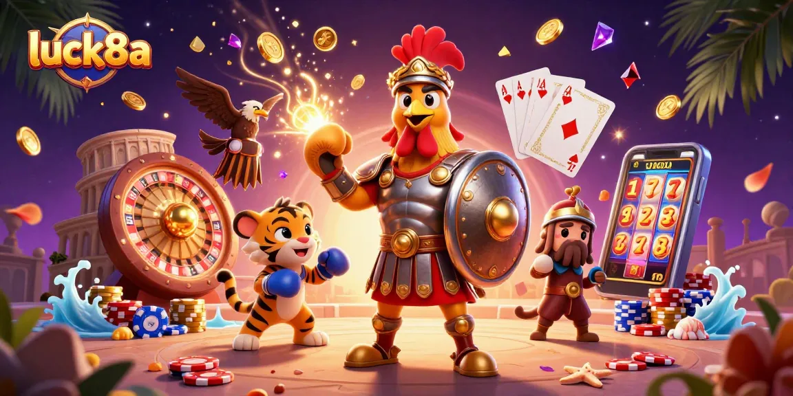 Experience exciting gameplay at luck8a with a vibrant 3D casino scene featuring unique characters and dynamic betting elements.