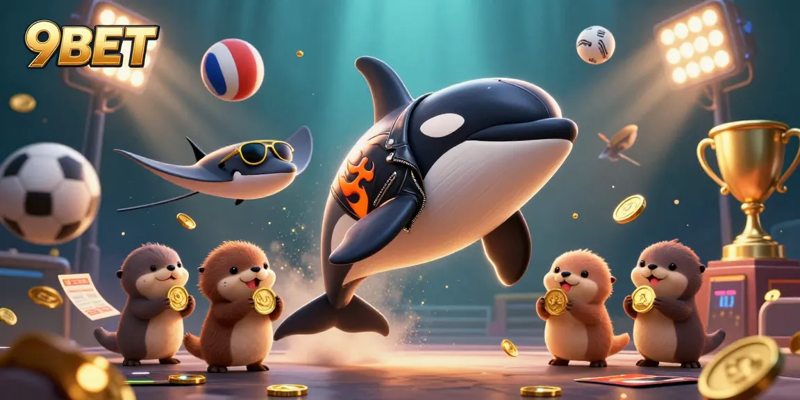 Experience the thrill of casino gaming at 9BET with vibrant 3D characters and dynamic betting elements.