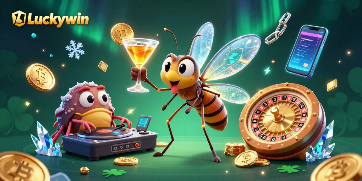 Experience exhilarating gaming at Luckywin with vibrant characters and dynamic casino elements surrounding you.