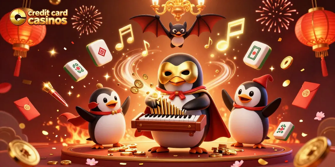 Engage in exciting gameplay at credit card casinos with vibrant 3D elements and festive energy.
