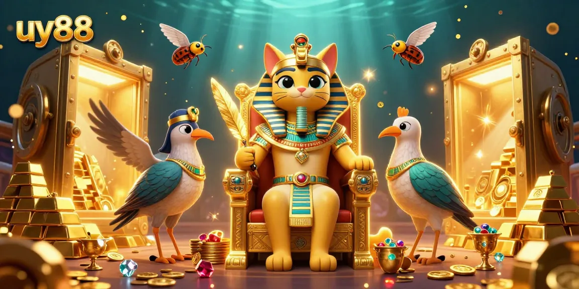 Bet on uy88 and win big at this vibrant casino scene featuring rich treasures and captivating characters!