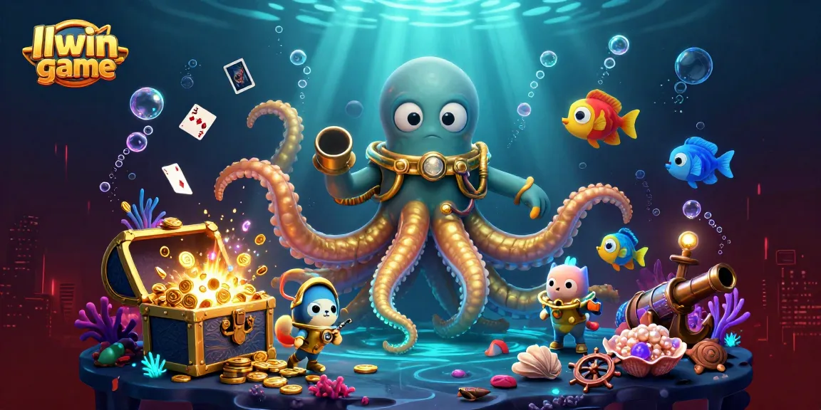 Experience the thrill of llwin-game in an exciting underwater scene with treasures and vibrant characters.