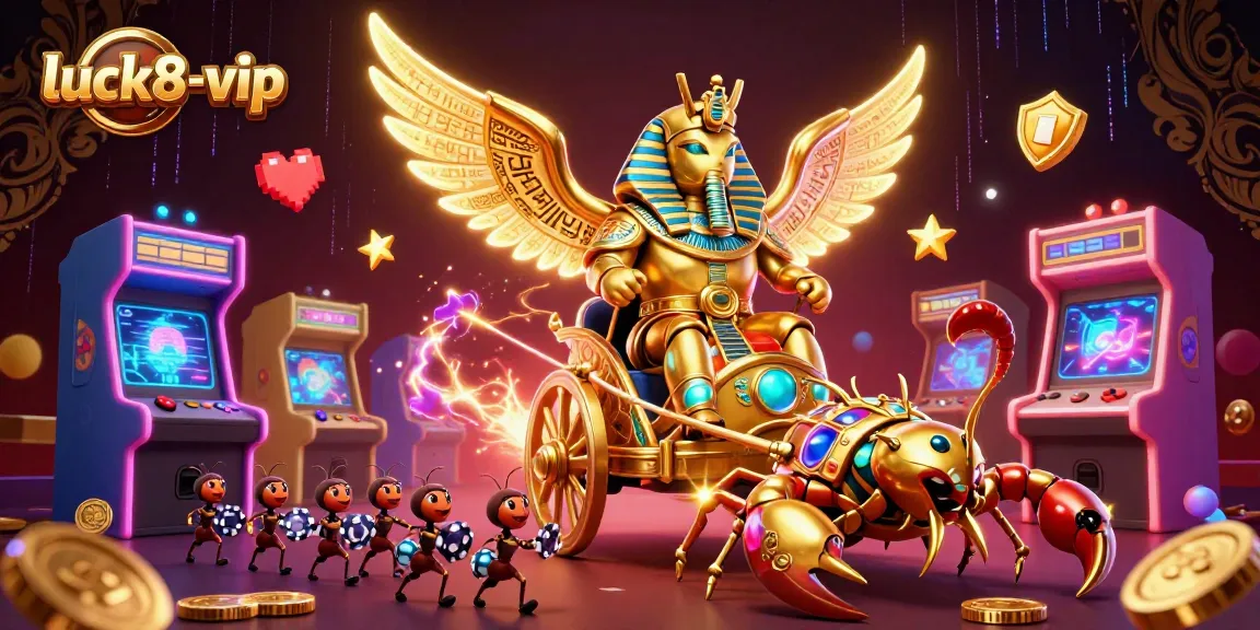 Engage in thrilling gameplay at luck8-vip with colorful characters enriched by casino elements, showcasing vibrant gaming action.