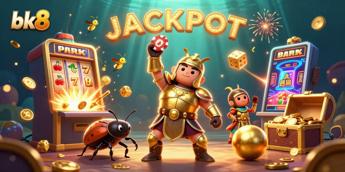 Celebrate the bk8 winning moment with a bright casino scene featuring jackpots and vibrant characters.