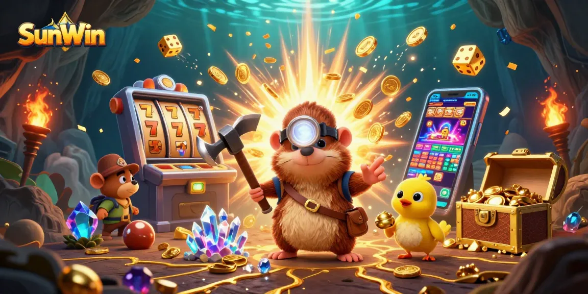 Spin jackpots at SunWin's immersive gaming experience with thrilling slot machines and treasure hunters.