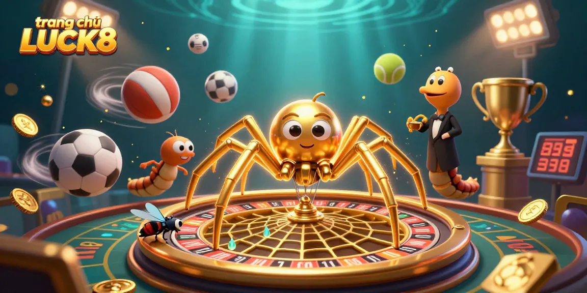 Experience the thrill of gaming on trang chủ LUCK8 with this vibrant 3D casino scene.