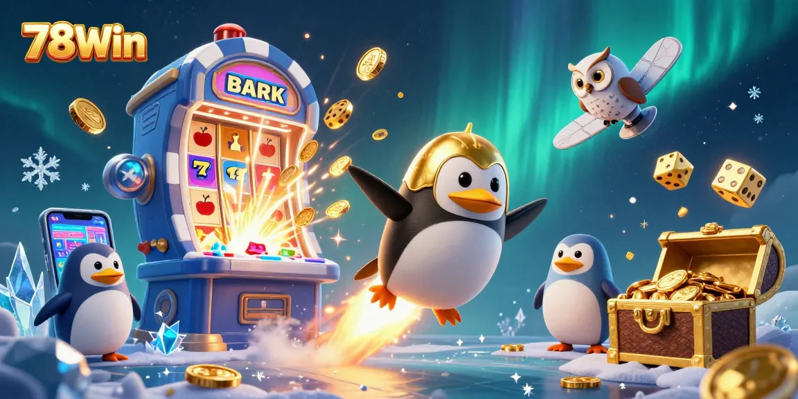 Experience the exciting adventures of 78Win, where a golden penguin navigates cosmic jackpots and thrilling games.
