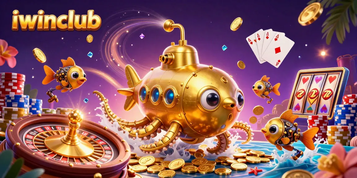 iwinclub showcases vibrant, immersive gambling scene with gold coins and roulette action